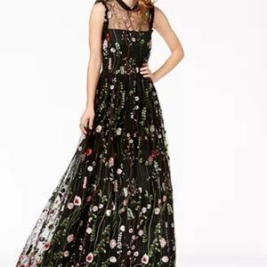 ruffle embroidered gown like new